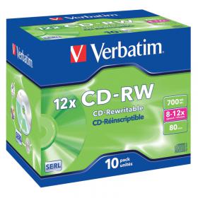 Verbatim CD-RW 8-12x Hi-Speed 700MB (Pack of 10) VM31480 VM31480