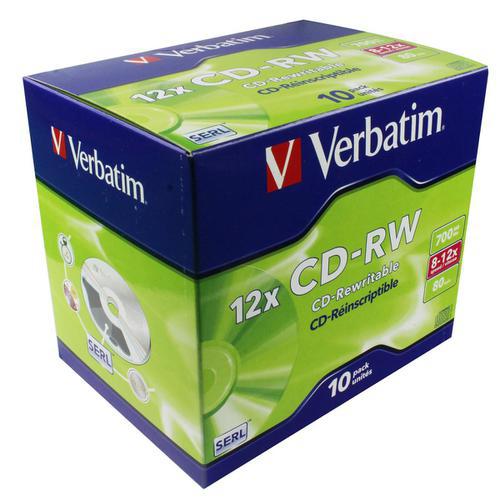 43480, Verbatim CD-RW, 700 MB, 12X, 10 Pack