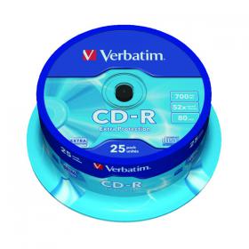 Verbatim CD-R Datalife Non-AZO 52x 700MB (Pack of 25) 43432 VM34320