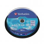 Verbatim CD-R Datalife Non-AZO 80minutes 700MB 52X Non-Printable Spindle (10 Pack) 43437 VM34375