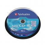 Verbatim CD-R Datalife Non-AZO 80minutes 700MB 52X Non-Printable Spindle (10 Pack) 43437 VM34375