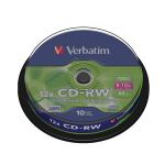 Verbatim CD-RW Datalife Plus 8-12x 700MB (Pack of 10) 43480 VM34801