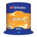 Verbatim DVD-R Non-Printable Spindle 16x 4.7GB (Pack of 100) 43549 VM35495