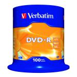 Verbatim DVD-R Non-Printable Spindle 16x 4.7GB (Pack of 100) 43549 VM35495