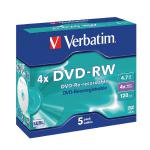Verbatim DVD-RW 4x 4.7GB (Pack of 5) 43285 VM43285