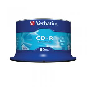 Verbatim CD-R Extra Protection Spindle 52x 700MB (Pack of 50) 43351 VM43351