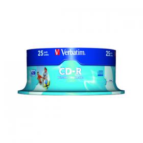 Verbatim CD-R Crystal 700MB Slim Case (Pack of 25) 43322 VM43439