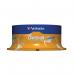 This image features a spindle pack containing 25 Verbatim Colour 4.7GB DVD-R discs. The discs are vibrant and feature the Verbatim logo. Each disc is labeled with a capacity of 4.7GB, perfect for storing data, photos, or videos.