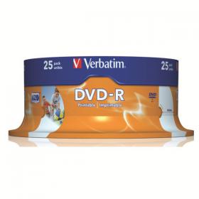 Verbatim DVD-R Spindle 16x 4.7GB (Pack of 25) 43489 VM43538