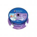 Verbatim DVD+R DL 8x 8.5GB No ID Wide Printable Spindle (Pack of 25) 43667 VM43667