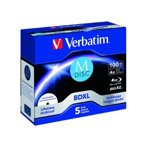 Photos - Optical Storage Verbatim M-Disc BD-R XL 100GB 4x Pack of 5 43834 VM43834 