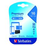 Verbatim Micro SDHC Memory Card Class 10 16GB 44010 VM44010