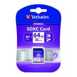 Verbatim Premium SDXC Memory Card Class 10 UHS-I U1 64GB 44024 VM44024