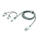 Verbatim 3-in-1 Lightning/Micro B/USB-C Sync and Charge Cable 48870 VM48870