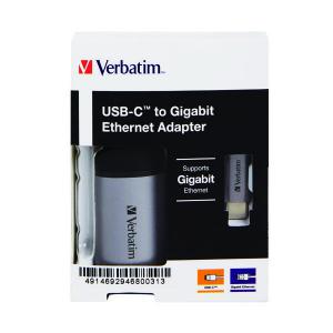 Image of Verbatim USB-C to Gigabit Ethernet Adapter 49146 VM49146
