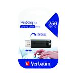 Verbatim Pinstripe USB 3.0 Flash Drive 256GB Black 49320 VM49320