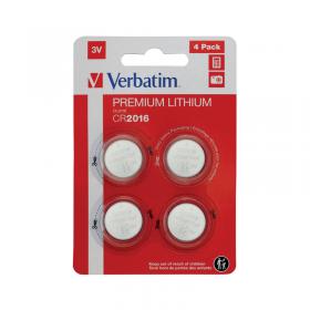 Verbatim CR2016 3V Premium Lithium Battery (Pack of 4) 49531 VM49531