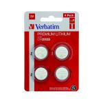 Verbatim CR2025 3V Premium Lithium Battery (Pack of 4) 49532 VM49532