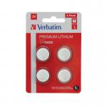 Verbatim CR2032 3V Premium Lithium Battery (Pack of 4) 49533 VM49533