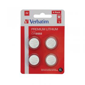 Verbatim CR2032 3V Premium Lithium Battery (Pack of 4) 49533 VM49533