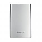 This photo shows a silver Verbatim External Hard Drive, specifically the Store N Go USB 3.0 Portable 1Tb model with the code 53071 or VM53071. The sleek design and compact size make it easy to transport and store, while the USB 3.0 connectivity allows for fast data transfer. A perfect solution for storing and accessing large amounts of data.