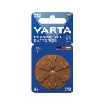Varta Hearing Aid Batteries 312 (Pack of 6) 24607101416 VR39356