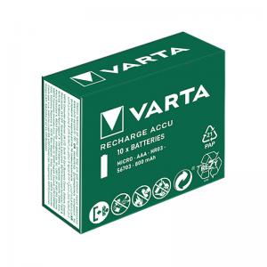 Varta Rechargeable Batteries AAA 800mAh Pack of 10 56703101111 VR55085