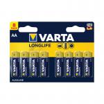 Varta Longlife AA Battery (8 Pack) 04106101418 VR55432