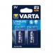 Varta Longlife Power 9V Battery (2 Pack) 04922121412 VR55990