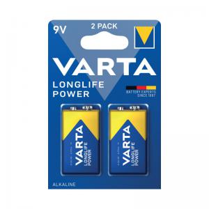 Varta Longlife Power 9V Battery Pack of 2 04922121412 VR55990