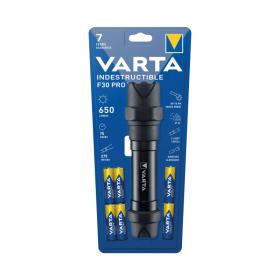 Varta Indestructible F30 Torch 78 Hour Run Time 6xAA Black 18714101421 VR68277