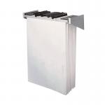 This picture shows a grey Vistaplan Plan Filing Vistaplan Hanger Wall Carrier. It easily holds A1-sized documents in a secure and organized manner. The carrier has a sleek and modern design, making it a practical addition to any office space.