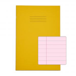 RHINO Special Ex Book A4 48 page, Yellow with Tinted Pink Paper, F12M