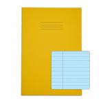 RHINO A4 Tinted Exercise Book 48 Pages / 24 Leaf Yellow with Blue Paper 8mm Lined with Margin EX68139B-0