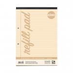 RHINO A4 Tinted Refill Pad 100 Pages / 50 Leaf Cream Paper 8mm Lined with Margin HACFM-2