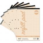 RHINO A4 Tinted Refill Pad 100 Pages 50 Leaf Cream Paper 7mm Squared HACQ-0