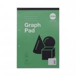 RHINO A4 Graph Pad Headbound 100 Pages / 50 Leaf 1:5:10 Graph Ruling with Plain Reverse HAG1-4