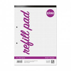 RHINO A4 Refill Pad Headbound 160 Pages  80 Leaf 5mm Squared HAQ-6