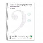 Leaf Graph A4 Manuscript Music Paper Double Stave Staff Wirebound Book (50 pages) LG0903-030-6