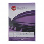 RHINO Education A1 Music Flip Chart Pad 30 Leaf 5 Music Staves with Plain Reverse REMFC-0