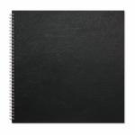 RHINO 300 x 300 Twinwire Hardback Scrapbook 40 Pages / 20 Leaf Black Ribbed Paper RHBSB-8