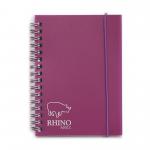 RHINO A6 Polypropylene Notebook with Elastic Band 200 Page, Assorted Colours, F7 RNSE3-6