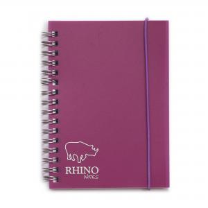 Image of RHINO A6 Polypropylene Notebook with Elastic Band 200 Page, Assorted