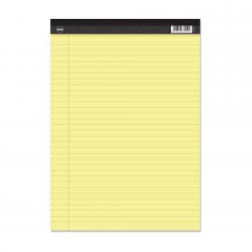 RHINO A4 Legal Pad Perforated 100 Pages / 50 Leaf Yellow Paper 8mm Lined with Margin RPY4FM-0