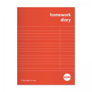 RHINO Education 8 x 6 Homework Diary 84 Pages 42 Leaf 5-Day Week