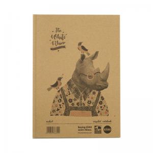 RHINO Recycled A4 Hardback Notebook 160 Pages 80 Leaf 8mm Lined