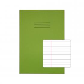 RHINO 13 x 9 A4+ Oversized Exercise Book 48 pages / 24 Leaf Light Green 8mm Lined with Margin VDU048-238-4