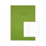 RHINO 13 x 9 A4+ Oversized Exercise Book 80 Pages / 40 Leaf Light Green 8mm Lined with Margin VDU080-238-6
