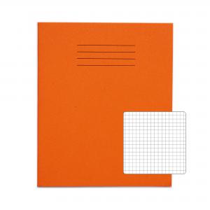 RHINO 8 x 6.5 Exercise Book 48 Pages  24 Leaf Orange 5mm Squared