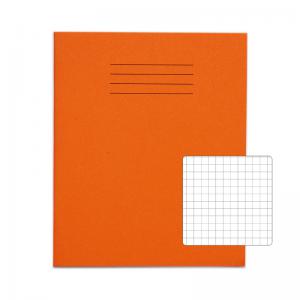 RHINO 8 x 6.5 Exercise Book 48 Pages 24 Leaf Orange 7mm Squared